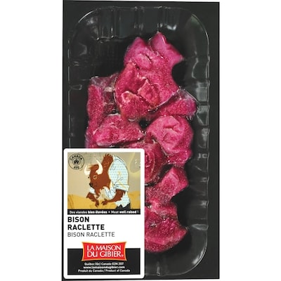 La Maison du Gibier Cubes de bison à raclette 200 g, 4,50 $/100g