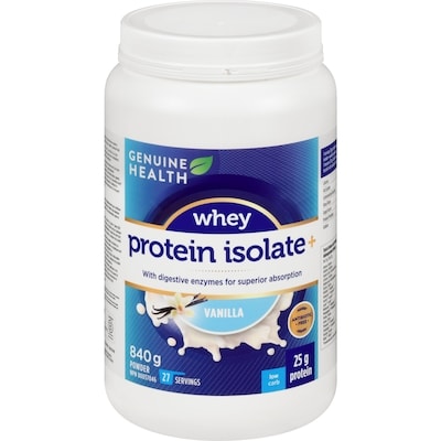 Genuine Health Whey Proteins+, Natural Vanilla Protein Powder 840 g, $8.03/100g