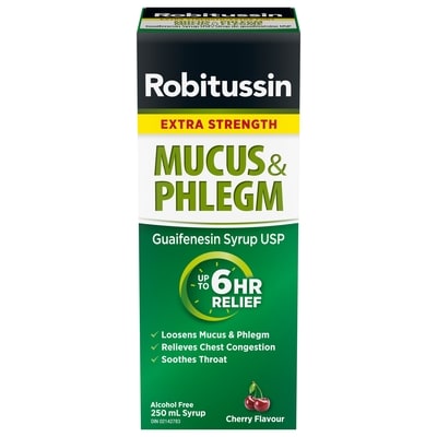 Robitussin Mucus et flegme extra-fort 250 ml, 7,40 $/100ml