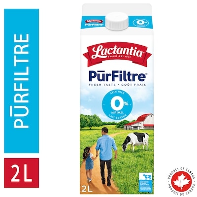 Purefilter Purfiltre. lait écrémé 0 % 2 l, 0,25 $/100ml