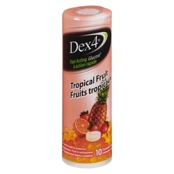 Dex4 Glucose à action rapide fruits tropicaux 10 ea, 0,37 $/1ch
