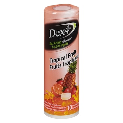 Dex4 Glucose à action rapide fruits tropicaux 10 ea, 0,37 $/1ch
