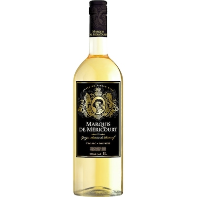 Marquis De Mericourt Vin blanc sec Marquis de Mericourt Georges Antoine du Pontneuf, 1 L (Pièce d’identité requise au moment du ramassage) 1 l, 1,35 $/100ml