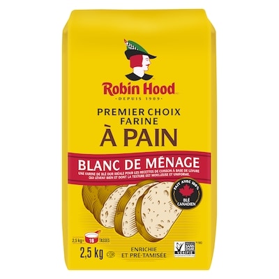 Robin Hood Farine à pain blanc de ménage premier choix 2.5 kg, 0,26 $/100g