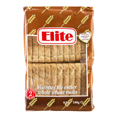 Elite Wheat Rusks, Whole Wheat 180 g, $1.27/100g