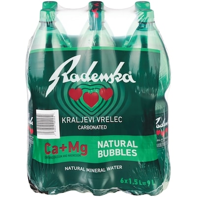 Radenska Natural Sparkling Water 6x1.5 l, $0.18/100ml