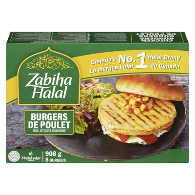 Zabiha Halal Burgers de poulet 908 g, 1,43 $/100g