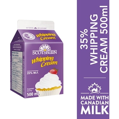 Scotsburn 35% Whipping Cream 500 ml, $0.98/100ml