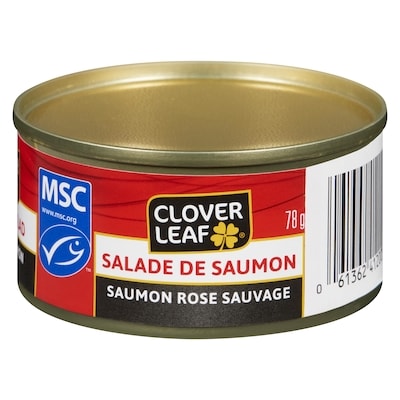 Clover Leaf Salade de saumon à la vinaigrette légère 78 g, 3,19 $/100g