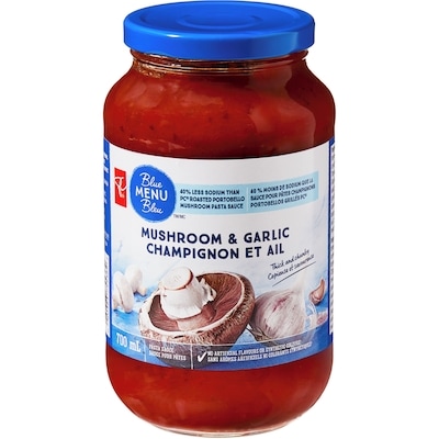 PC Menu Bleu Sauce pour pâtes champignon et ail 700 ml, 0,71 $/100ml