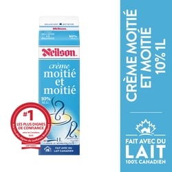 Neilson Crème moitié-moitié 10% 1 l, 0,51 $/100ml