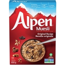 Alpen Muesli Original Recipe     650 g, $0.77/100g