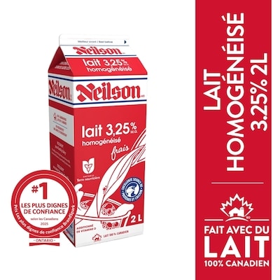 Neilson Lait homogénéisé 3.25% 2 l, 0,28 $/100ml