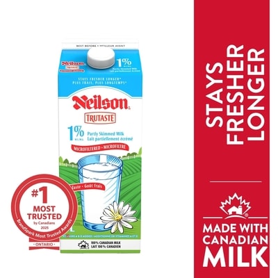 Neilson 1% Microfiltered Milk 2 l, $0.28/100ml