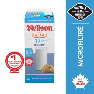 Neilson Lait microfiltré 1% 2 l, 0,28 $/100ml