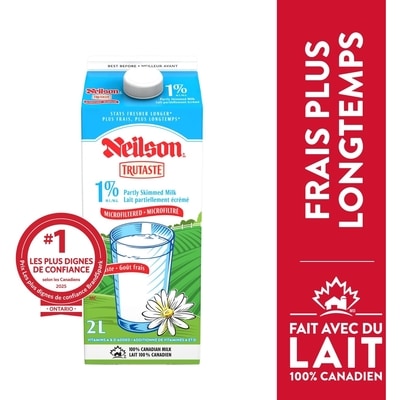 Neilson Lait microfiltré 1% 2 l, 0,28 $/100ml