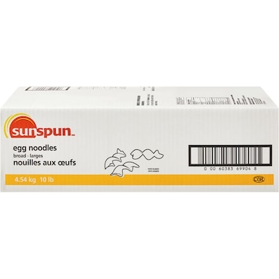 Sunspun Broad Egg Noodles 4.54 kg, $0.42/100g