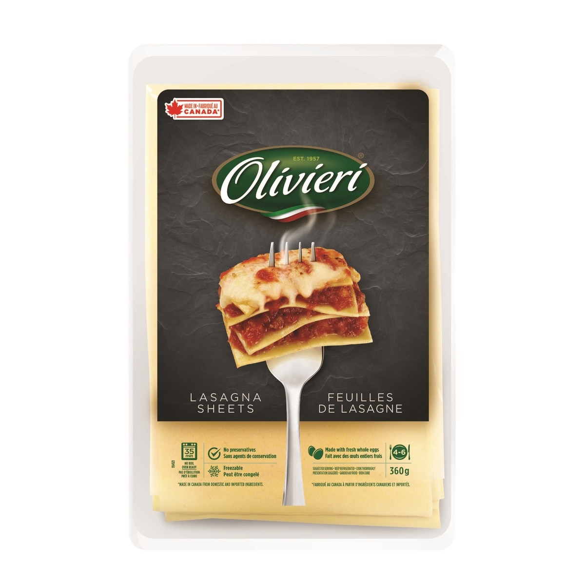 Olivieri Pasta, Lasagna Sheets  360 g, $1.94/100g