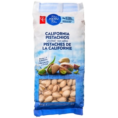 PC Blue Menu Unsalted California Pistachios 454 g, $2.86/100g