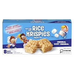 Kellogg’s Rice Krispies Barres Carrés aux Rice Krispies Goût original, 8 barres de céréales 176 g, 2,27 $/100g