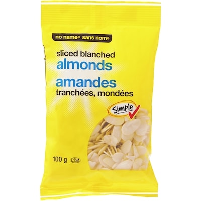 Sans Nom Amandes tranchées et mondées 100 g, 4,49 $/100g