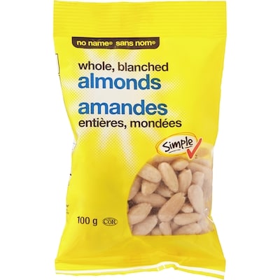 No Name Whole Blanched Almonds 100 g, $4.49/100g