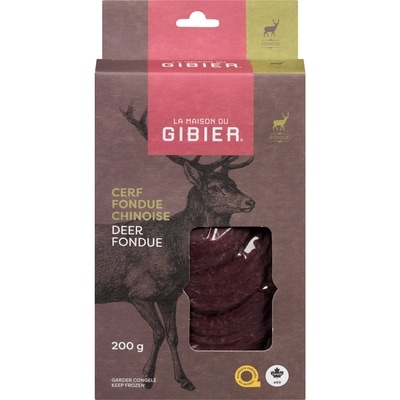 La Maison du Gibier Cerf rouge à fondue chinoise 200 g, 8,00 $/100g