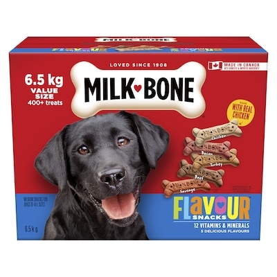 Milkbone Flavour Snacks Medium Assorted Meat Flavours Dog Biscuits 6.5 kg, $0.38/100g