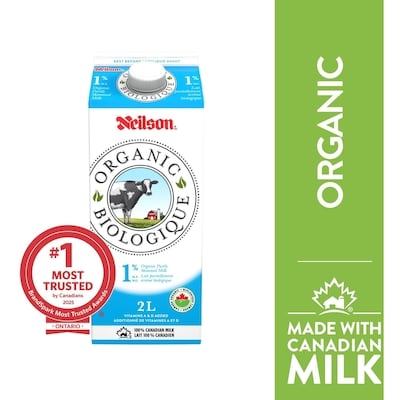 Neilson 1% Organic Milk 2 l, $0.37/100ml