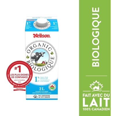 Neilson Lait 1% biologique 2 l, 0,37 $/100ml