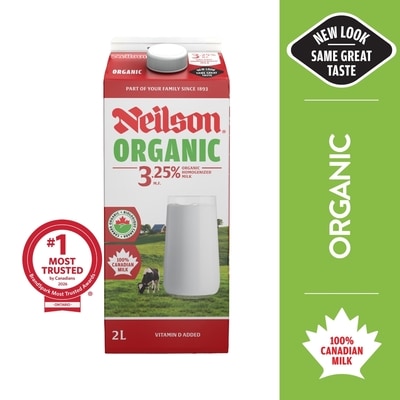 Neilson 3.25% Organic Milk 2 l, $0.43/100ml