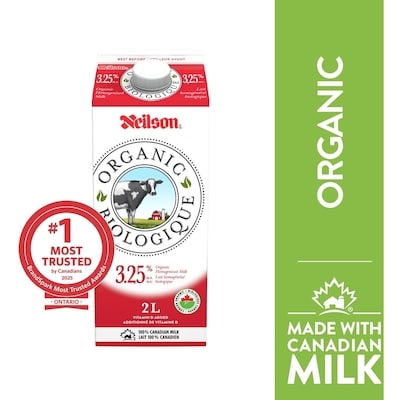 Neilson 3.25% Organic Milk 2 l, $0.37/100ml