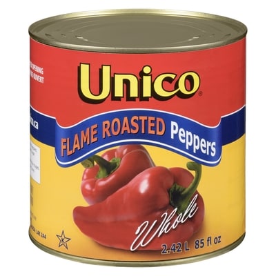 Unico Roasted Peppers, Whole 2.42 l, $0.52/100ml