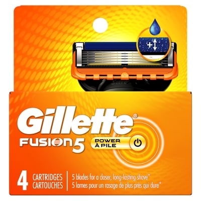 Gillette Power Razor Refills for Men, 4ct Razor Cartridges, Larger Lubrication Strip, Precision Trimmer, 5-Blade Razor Blades for Close Shave 4 ea, $6.50/1ea