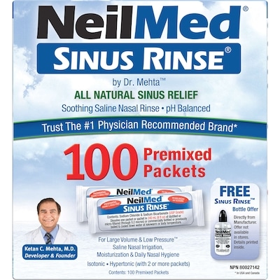 NeilMed Sinus Rinse Premixed Packets 100 ea, $0.23/1ea