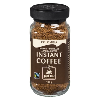 Just Us Instant Coffee, Colombian 100 g, $8.99/100g