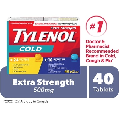 Tylenol Extra Strength Cold, Daytime/Nighttime 40 ea, $0.37/1ea
