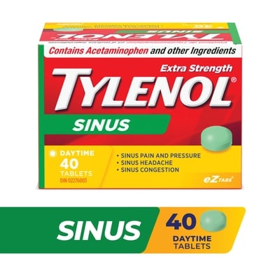 Tylenol Comprimés FaciliT Extra fort Sinus Jour 40 ea, 0,35 $/1ch
