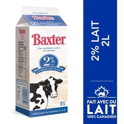 Baxter Lait partiellement écrémé 2% 2 l, 0,24 $/100ml