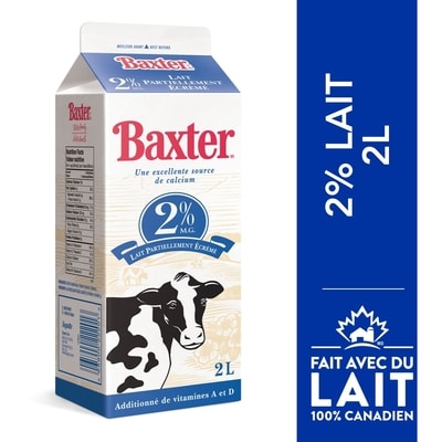 Baxter Lait partiellement écrémé 2% 2 l, 0,24 $/100ml