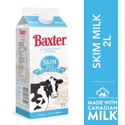 Baxter Skim Milk 2 l, $0.24/100ml
