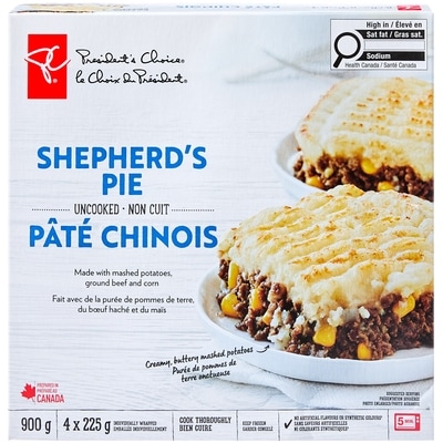 President's Choice Shepherd's Pie 4-Pack 900 g, $2.00/100g