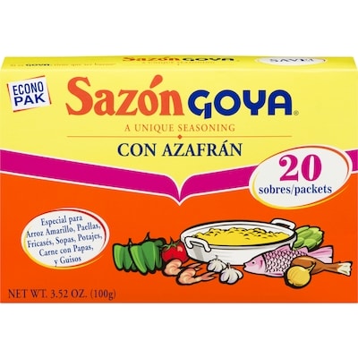 Goya Sazon Saffron      100 g, $6.99/100g