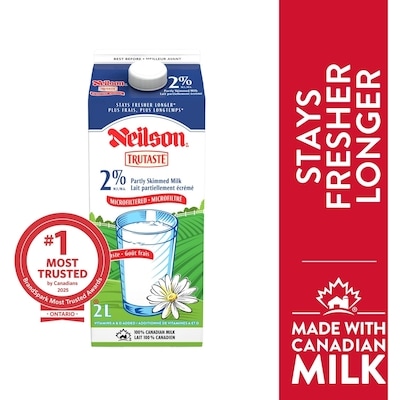 Neilson 2% Microfiltered Milk 2 l, $0.28/100ml