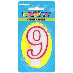 Number 9 Deluxe Birthday Candle