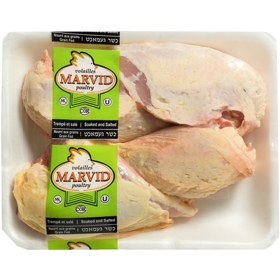 Marvid Poultry Kosher Chicken Breast Bone In, Club Pack $12.10/1kg $5.49/1lb