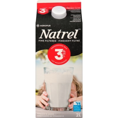 Natrel Fine-Filtered 3.25% Homogenized Milk 2 l, $0.34/100ml