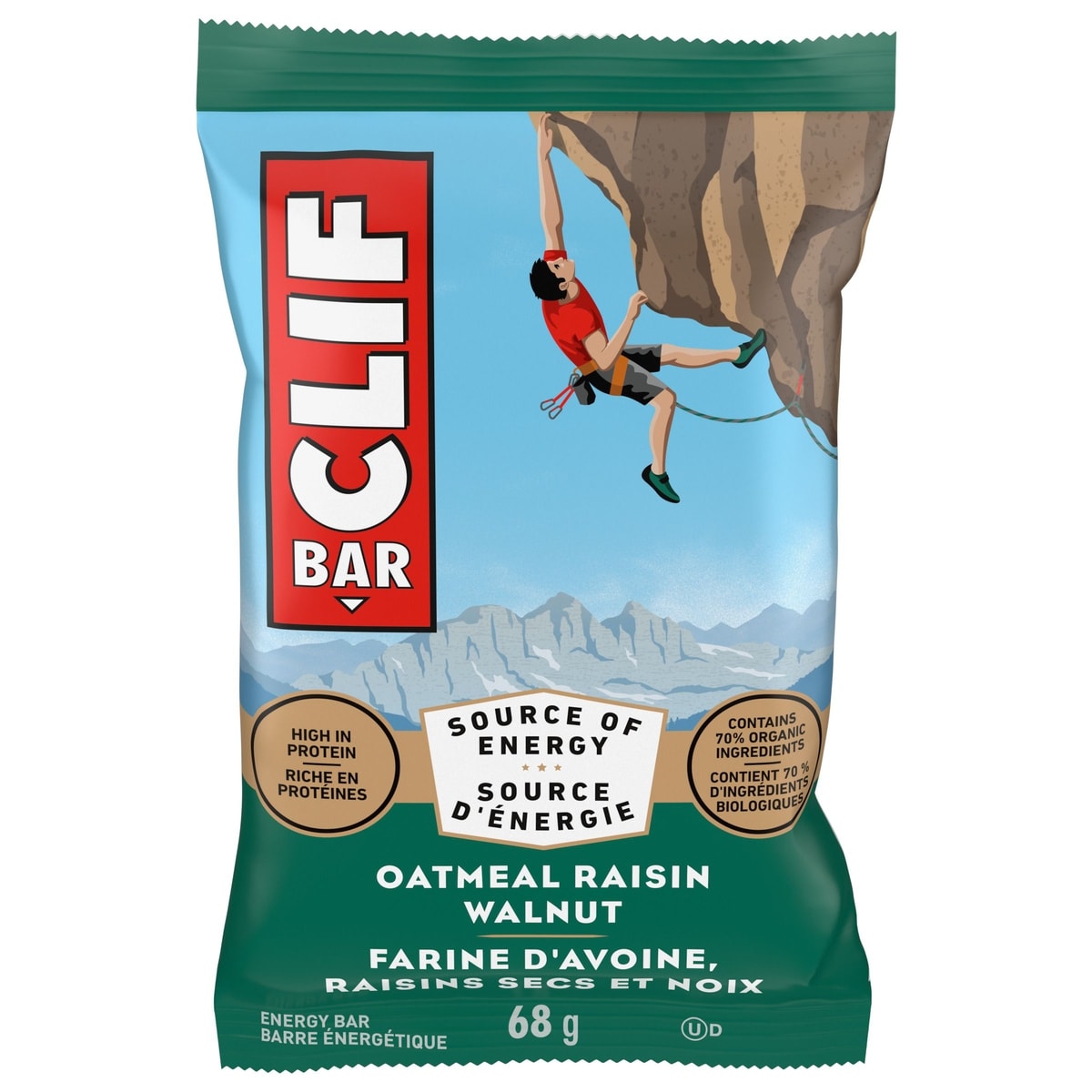 Clif Barres énergétiques Avoine, raisins secs et noix 68 g, 3,66 $/100g