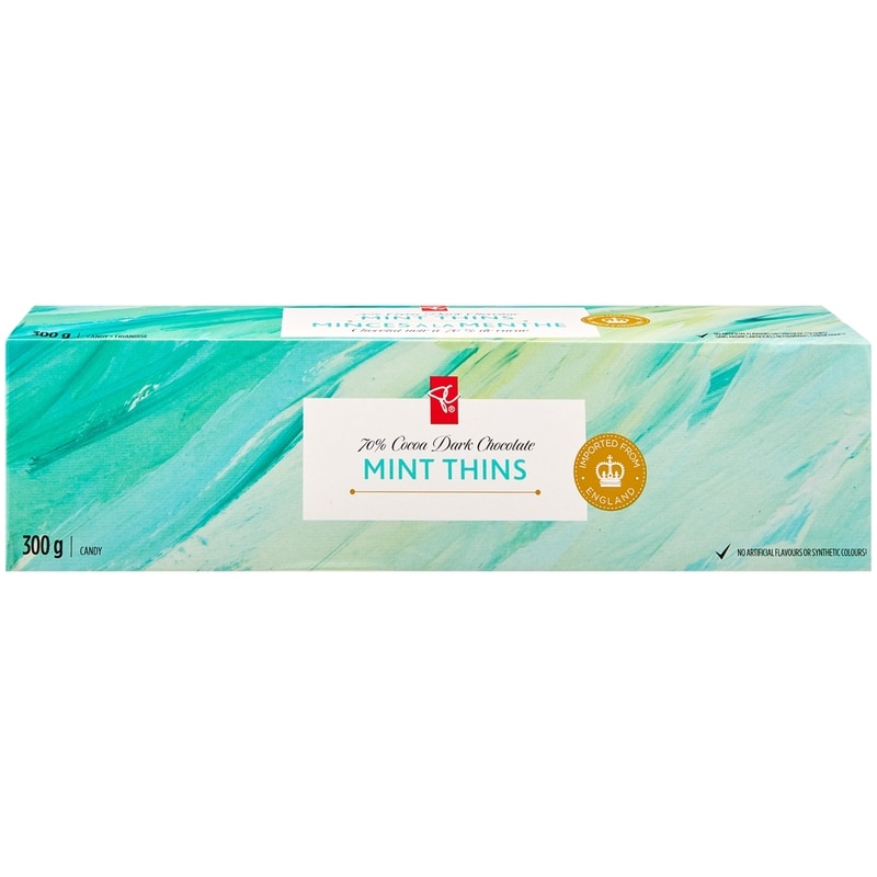 President's Choice 70% Cocoa Dark Chocolate Mint Thins - 300 g