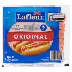 Lafleur Wieners, Regular 450 g, $1.22/100g